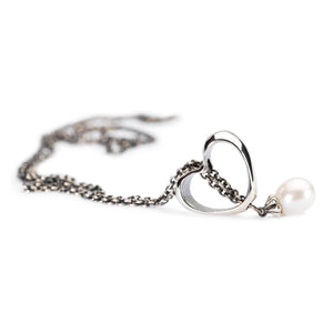 Trollbeads Fantasy Halskette mit Süßwasserperle und In deinem Herzen Bead Silber | Fantasy Necklace With Pearl and In your Heart Pendant Silver