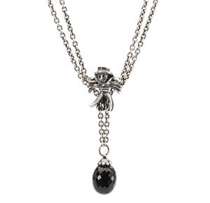 Trollbeads Fantasie Halskette Silber mit Onyx und Vogelscheuche Bead | Fantasy Necklace with Onyx and Scarecrow Bead Silver