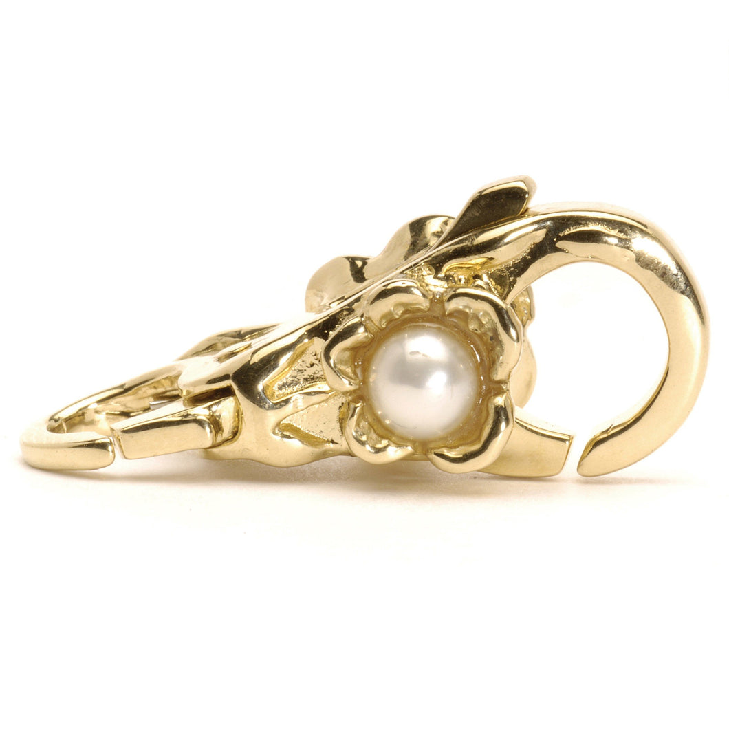 Verschluss mit Blume & Perle | Flower Pearl Lock | Gold | Retired | Artikelnummer: TAULO-00001 | Hauptwerkstoff: Gold | Designer: Lise Aagaard
