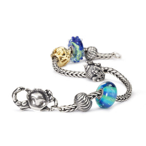 Trollbeads Armband Silber mit Glasbeads und Silber Gold Bead | Bracelet with Glass Beads and Silver and Gold Bead Charm