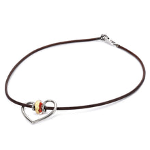 Trollbeads Halskette Leder Braun mit Romanze Silber Bead und Ursprung Chakra Gold Rot | Leather Necklace Brown with Romance Pendant and Root Chakra Bead in Red and Gold