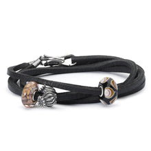 Lederarmband Schwarz | Leather Bracelet w/ silver Black