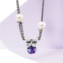 Trollbeads Halskette mit Sommer Anhaenger Pinken Perlen und Silber Spacer | Necklace with Summer Bead Pink Pearls and Silver Spacer