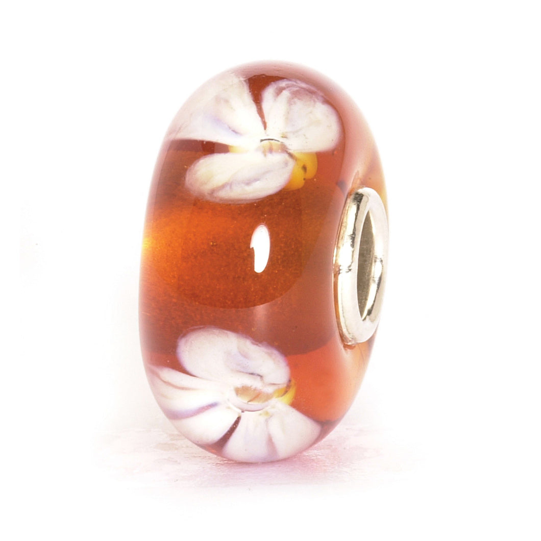 Trollbeads Beige Blume | Beige Flower Bead | Retired | TGLBE-10002