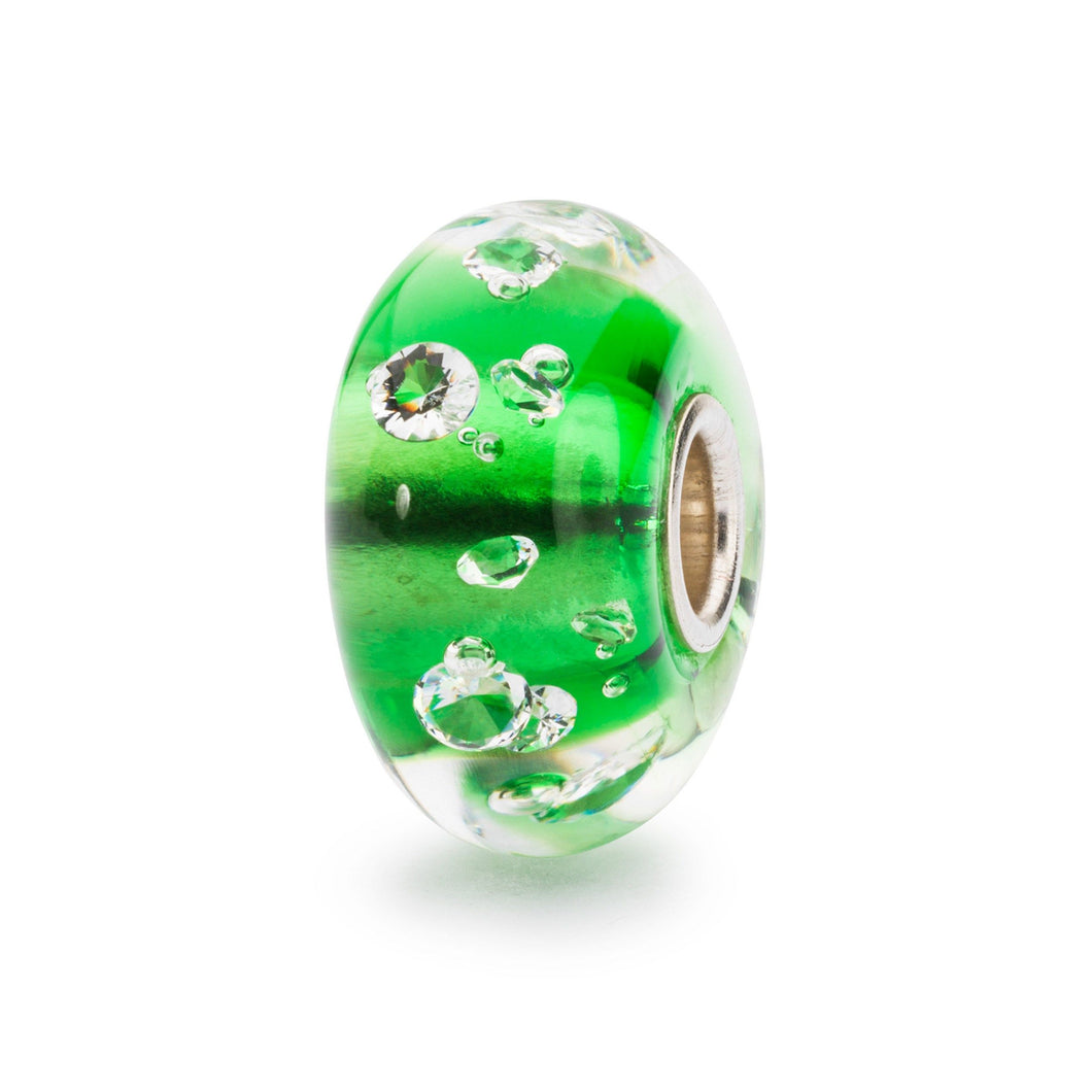 Trollbeads Glas Bead Diamanten Smaragdgruen Diamond Emerald Green TGLBE-00075