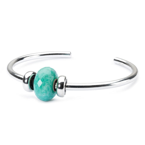 Trollbeads Minty Macaroon Bangle | Armspange Silber | Amazonit Bead | Silber Spacer | Designer: Trollbeads Design Group