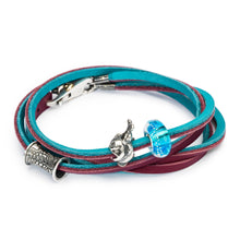 Lederarmband türkis/pflaume | Leather Bracelet Turquoise