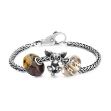 Trollbeads Bracelet Silber mit Fels-Calzit Bead, Chihuahua Silber Bead und Glasbead mit Verschluss Silber