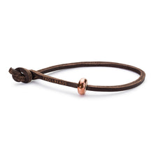 Trollbeads Lederband Single braun mit Kupfer Bead | Single Leather Bracelet Brown with Copper Bead