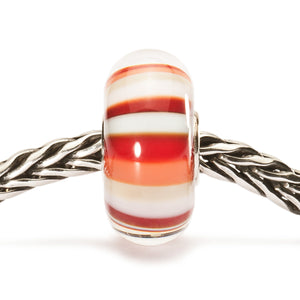 Trollbeads Erdbeer Streifen | Strawberry Stripes Bead | Retired | Artikelnummer: TGLBE-10153 | Hauptwerkstoff: Glas | Designer: Lise Aagaard