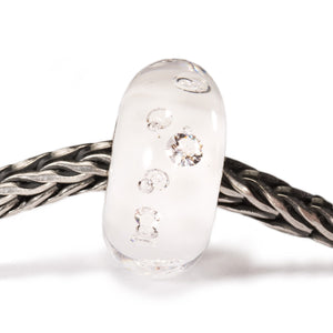 Trollbeads Glas Bead Diamanten Weiss Diamond White TGLBE-00069