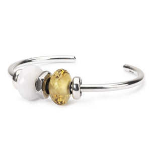 Trollbeads Armspange Silber mit Milchquarz Bead | Bangle Silver with Milky Quartz Bead