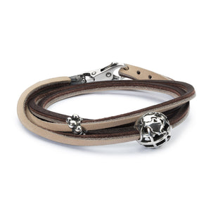 Lederarmband braun/hellgrau | Leather Bracelet Brown/Light Grey