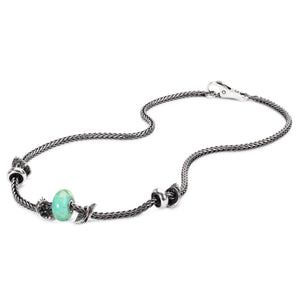 Trollbeads Halskette Silber mit Glas und Silber Beads und Spacer | Sterling Silver Necklace with Glass and Silver Beads and Spacer