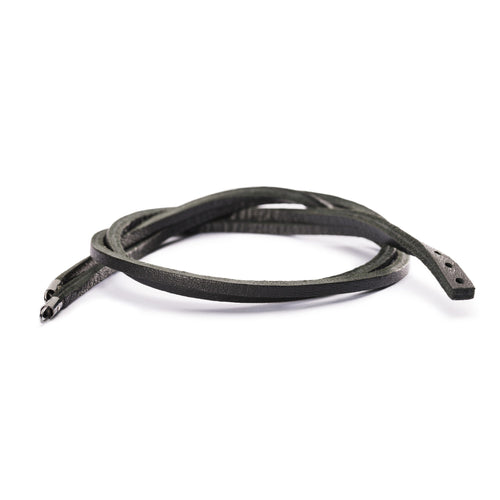 Lederarmband Schwarz | Leather Bracelet w/ silver Black