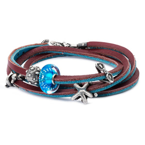 Lederarmband türkis/pflaume | Leather Bracelet Turquoise