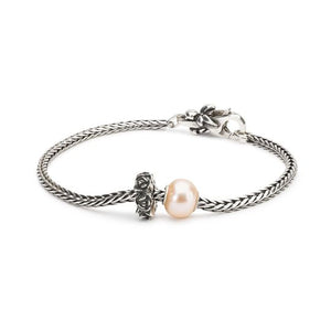 Trollbeads Armband Silber mit Spacer Perlen Bead und Verschluss mit Schleife | Bracelet with Silver Spacer Pearl Bead and Bow Lock